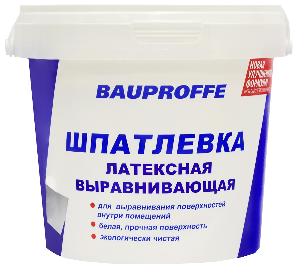 Шпатлевка латексная BAUPROFFE для внутренних работ белая 1,5 кг в  Белгороде: купить недорого, цены и отзывы, характеристики, фото